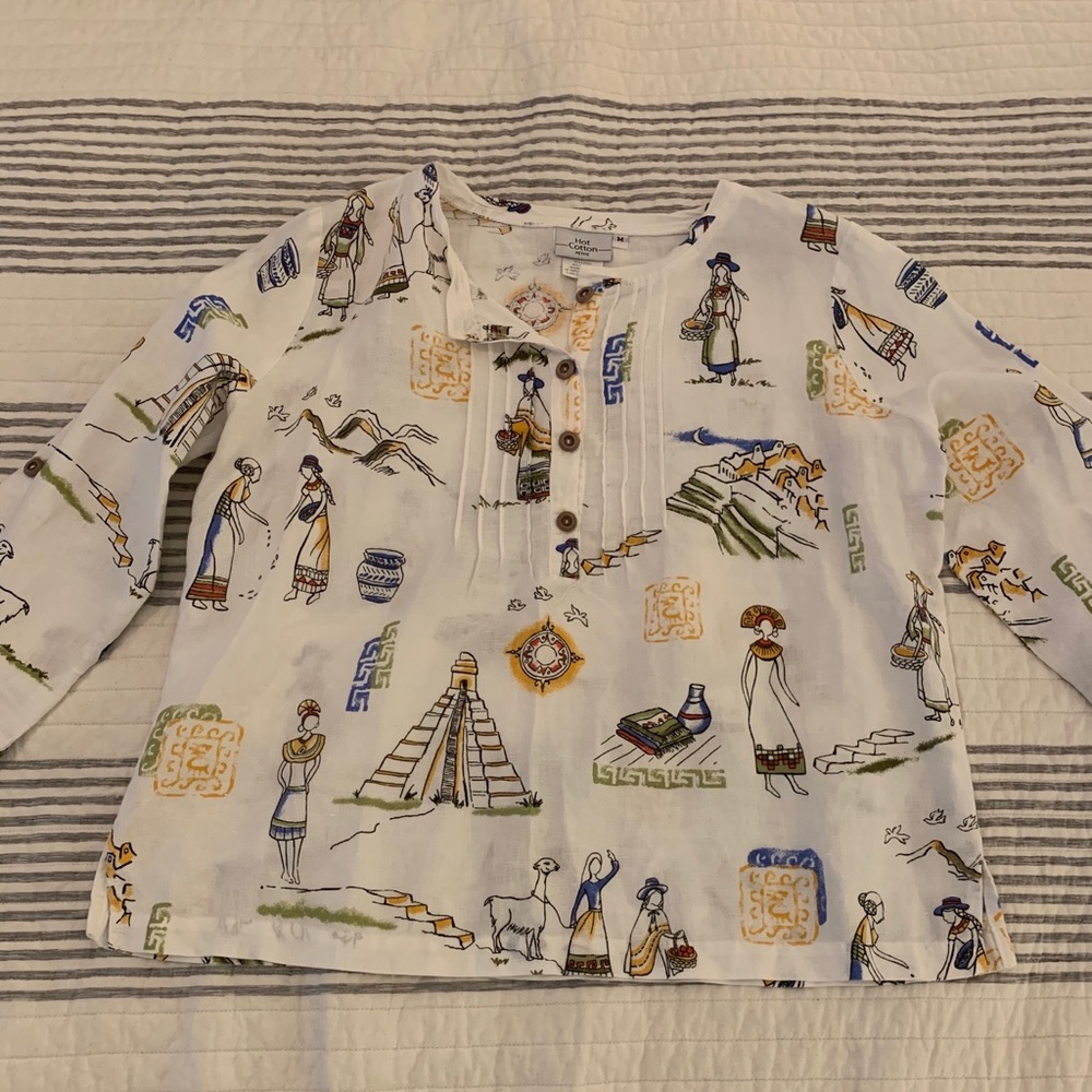Linen artist blouse